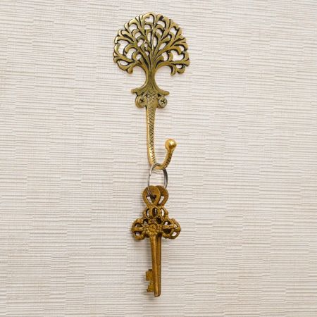 Golden Brass Tree Wall Hooks for Hanging